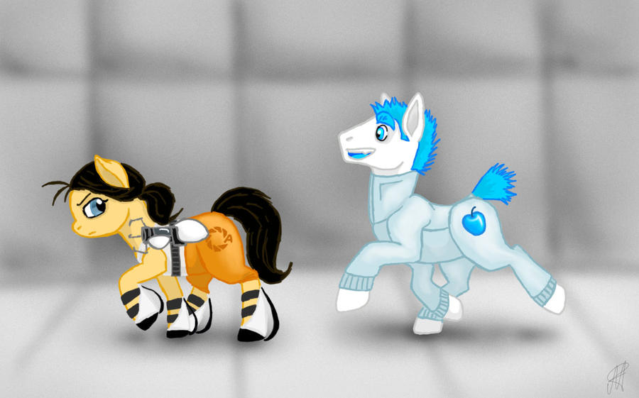 Chell and Wheatley ponys