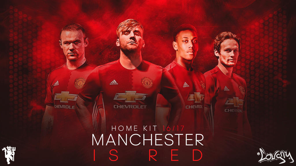 Manchester United Home Kit Wallpaper by CouqnyDesigns on DeviantArt