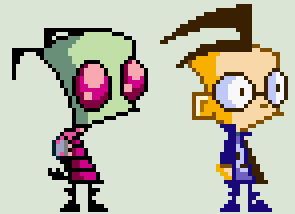 Nicktoons FFF Zim and Dib Colored Styled Sprites