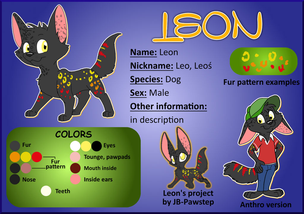 Leon - reference sheet by Adamiro on DeviantArt