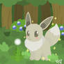 Shiny Eevee with dandelion.