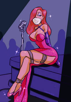 Jessica Rabbit Bound and Gagged Onstage