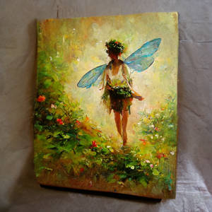Oil painting of a fairy