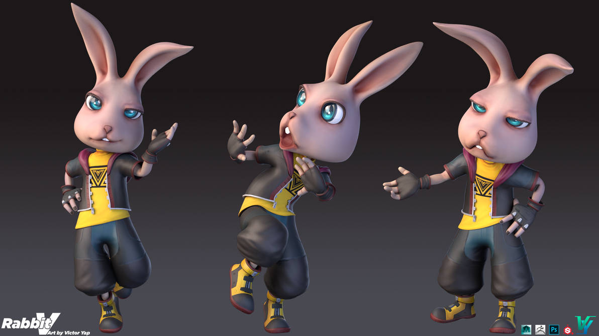 Rabbit Pose 01 by victoryap on DeviantArt