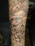 Samurai mask tattoo