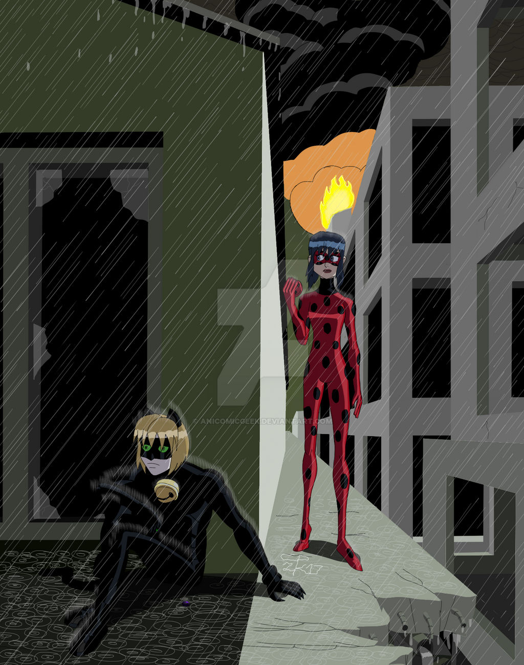 Comic Raining Action Scenes A Moment in the Rain by Anicomicgeek on DeviantArt