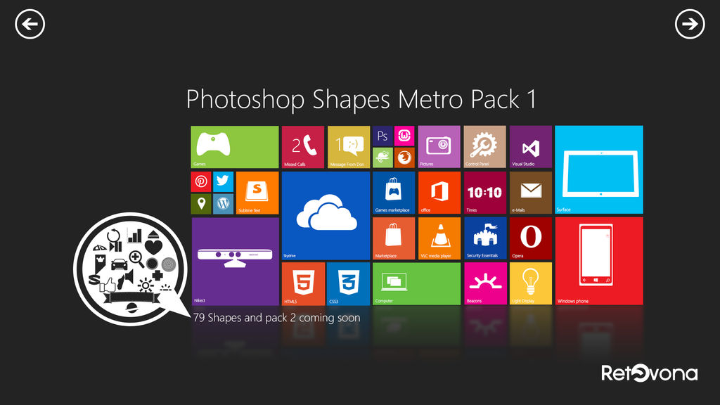 Metro Shape for photoshop pack 1