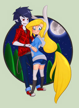 Dancing in the sky-Marshall Lee and Fionna