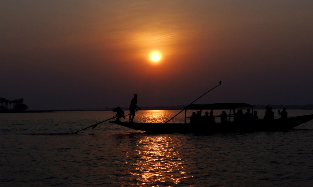 Sunset at Chilika Lake, Puri