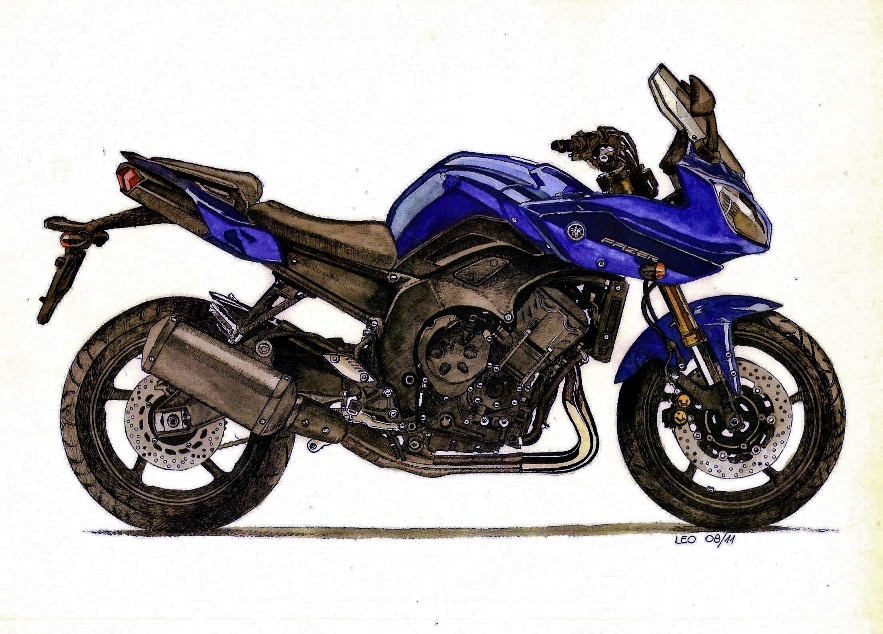 Yamaha FZ8 Fazer (old drawing, new scan)