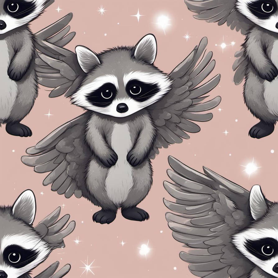 Angel Racoon A Raccoon with angel wings by Machedonu on DeviantArt