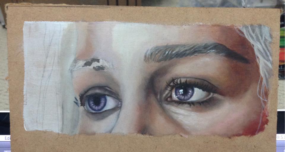 Eyes of the Khaleesi WIP Oil painting