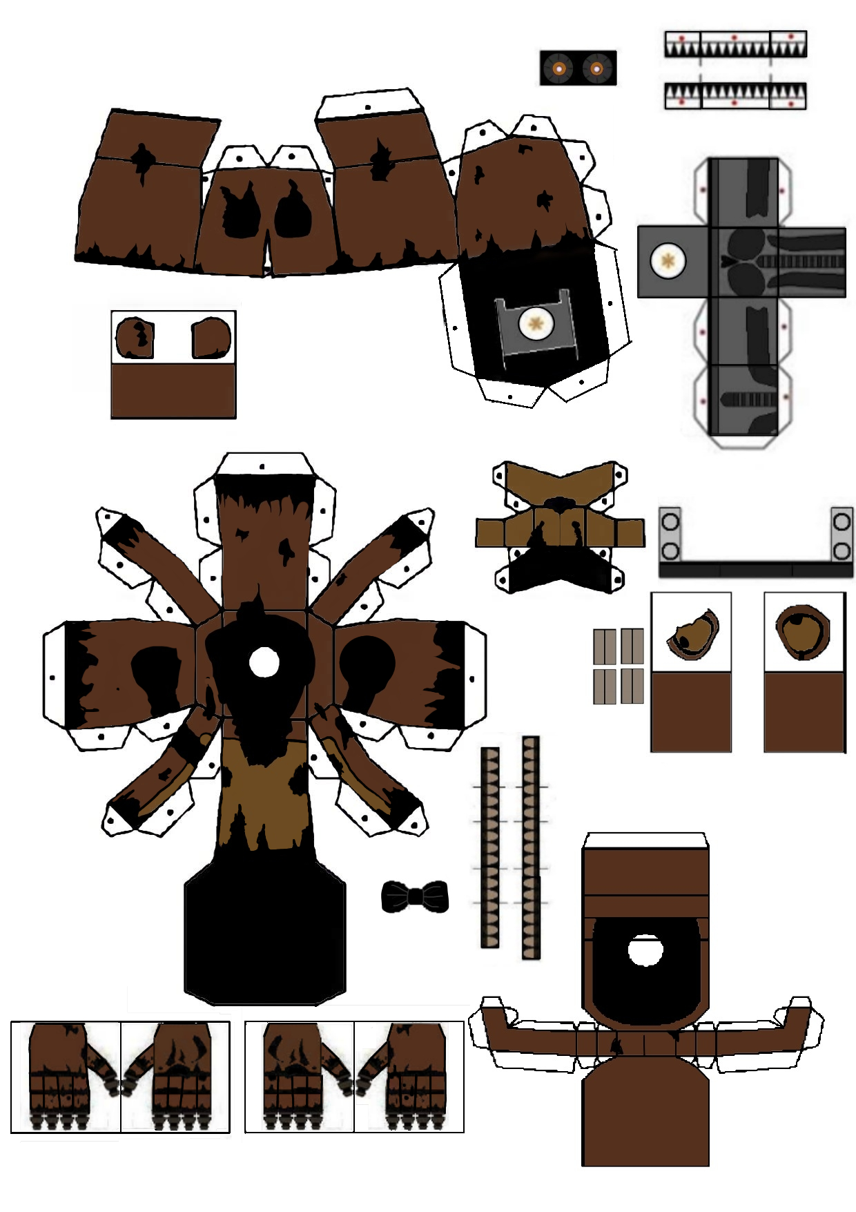 FNaF 4--Nightmare Freddy Plush Papercraft by angeladesalvatore32