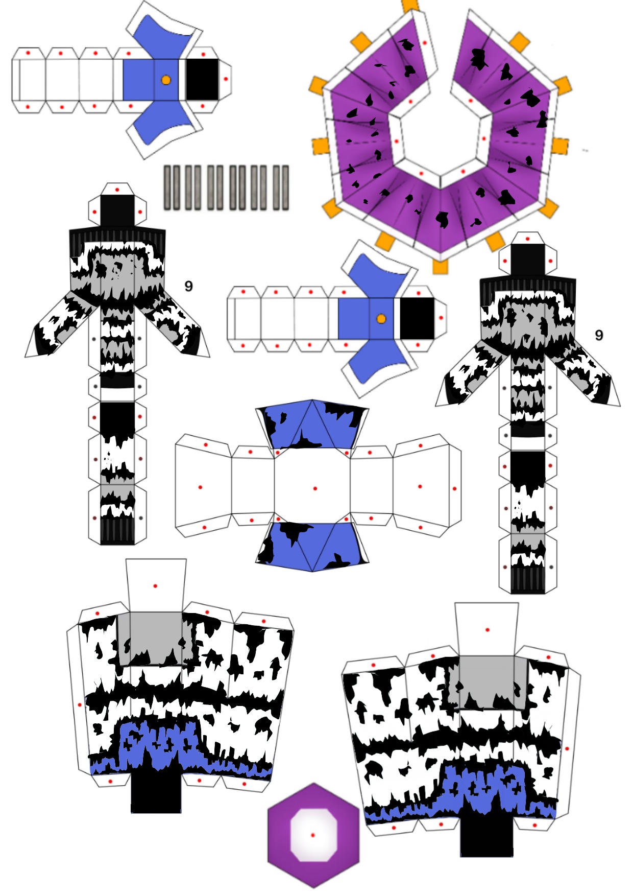 template nigthmare balloon boy created by:Fnaf papercraft #nigthmareba