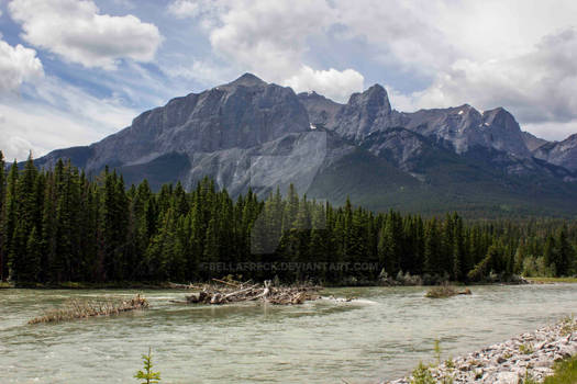 Canmore Mountain and River View