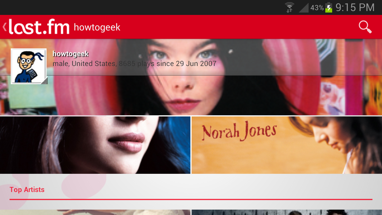 Last.fm Neu - Friend Profile Landscape