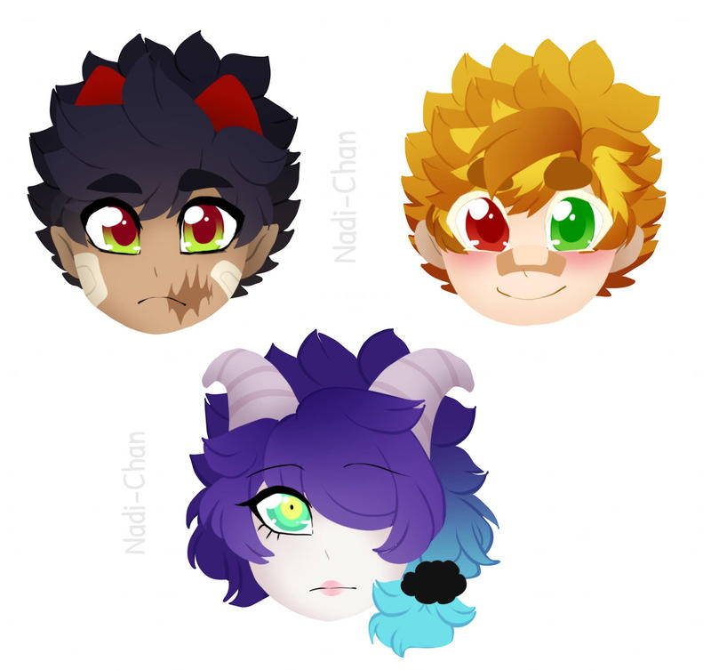 Basic Demon Chibi An ordinary demon - chibi heads by Nadi-Chan on DeviantArt