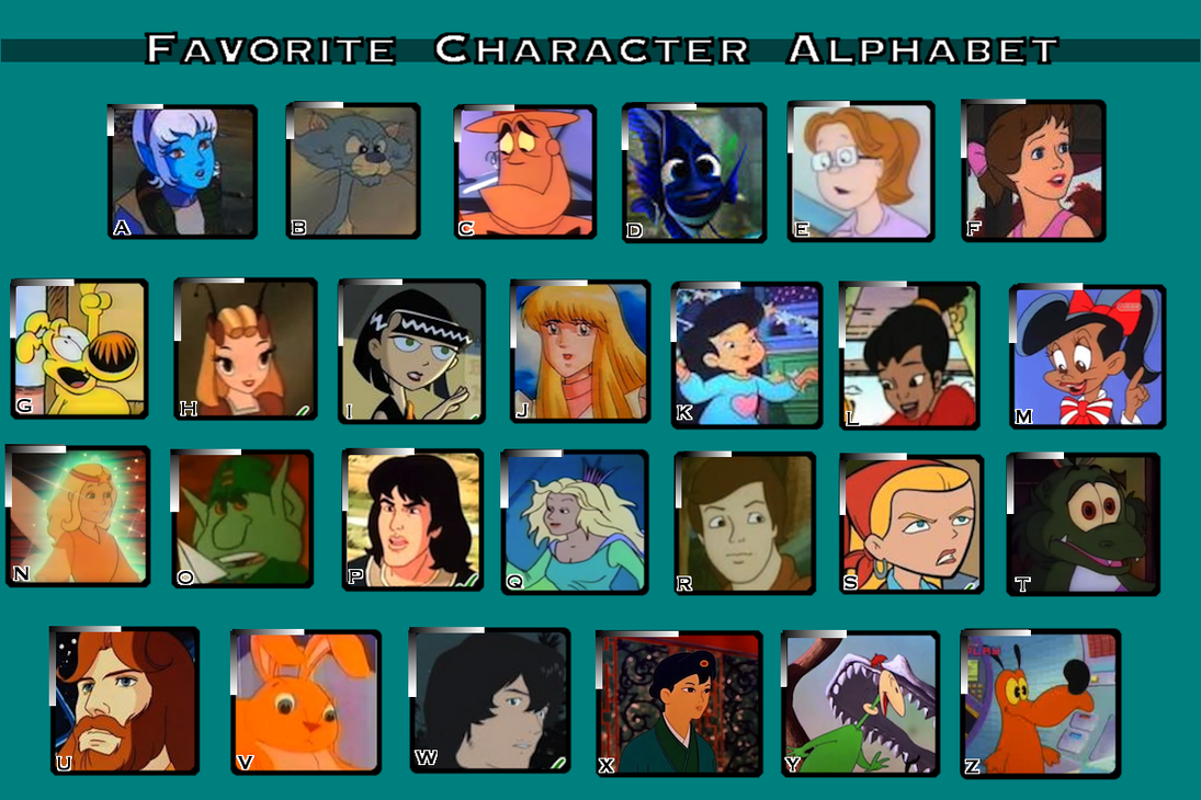 My Favorite Character Alphabet by Dawalk86 on DeviantArt
