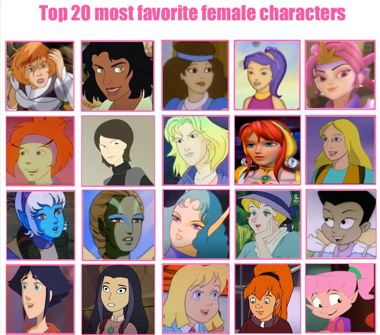 My Top 20 Most Favorite Female Characters Revise by Dawalk86 on DeviantArt
