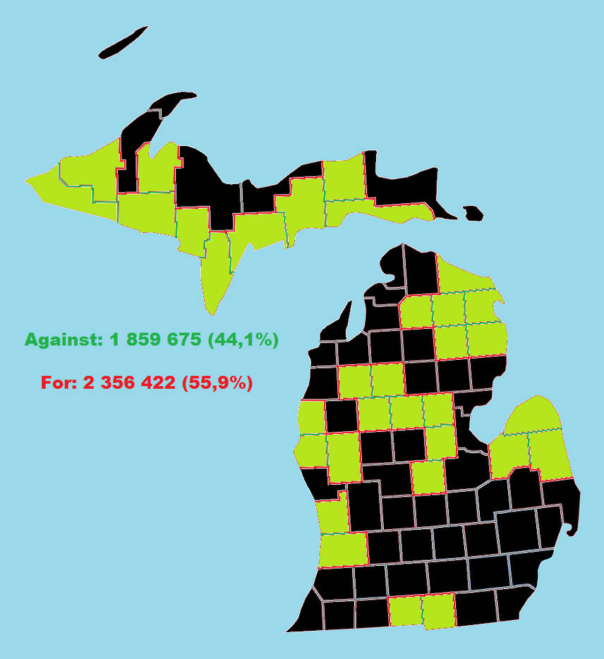 Michigan Proposal 1 results by Jorpe1990 on DeviantArt