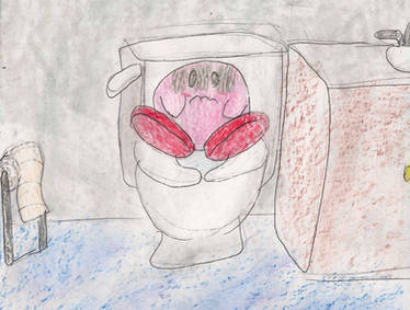 kirby on the toilet