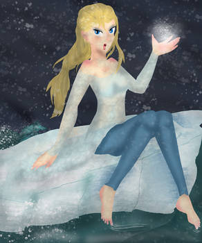Elsa on an iceberg