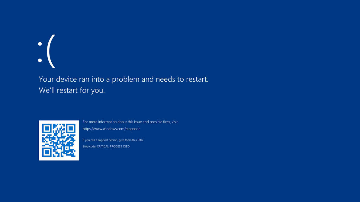 Blue Screen of Death Background (Remastered) by rejeje on DeviantArt