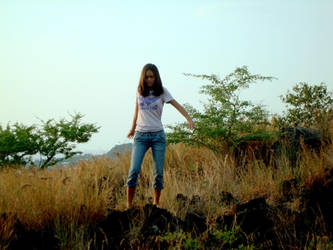 just a girl on a rock