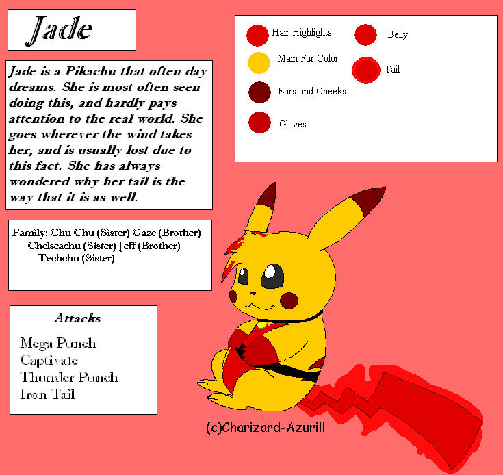 Jade the Pikachu :ref: by Mononoke-san on DeviantArt