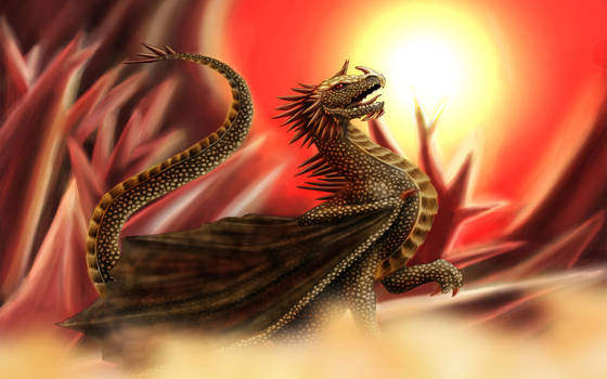 Golden Dragon - Crystal Background