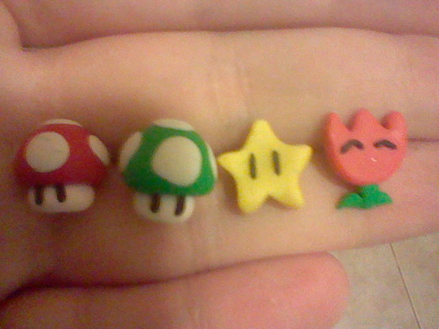 Mario power-ups closeup