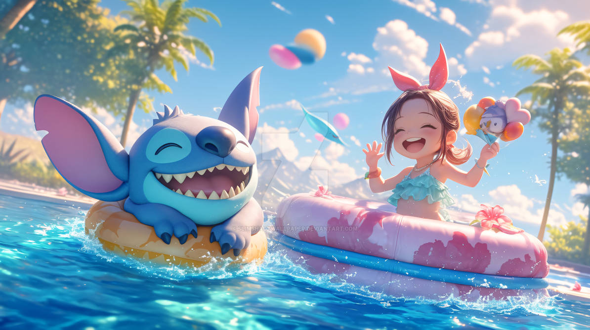 Stitch Pool Raft Stitch | Pool party by SlimShadyWallpaper on DeviantArt