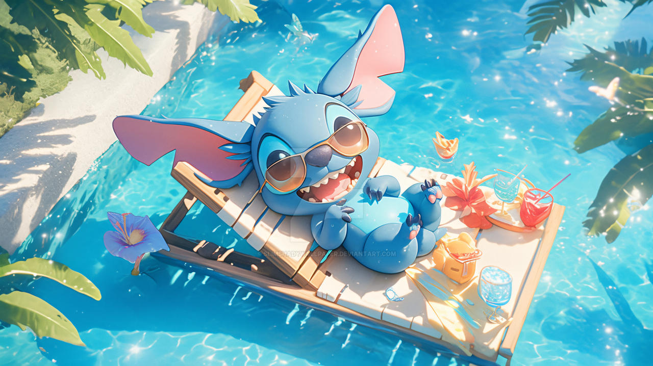 Stitch Pool Raft Stitch | Pool party by SlimShadyWallpaper on DeviantArt