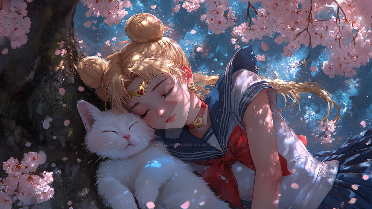 Sailor Moon with cat by SlimShadyWallpaper on DeviantArt