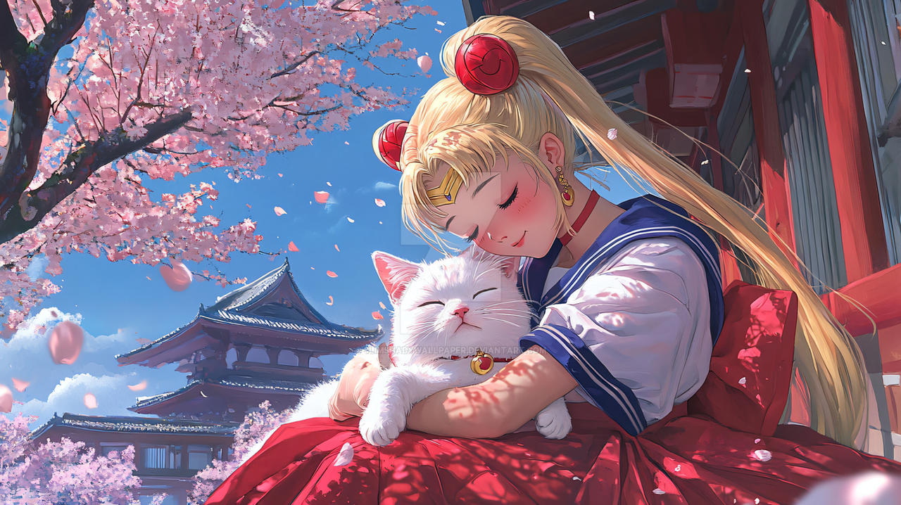 Sailor Moon with cat by SlimShadyWallpaper on DeviantArt