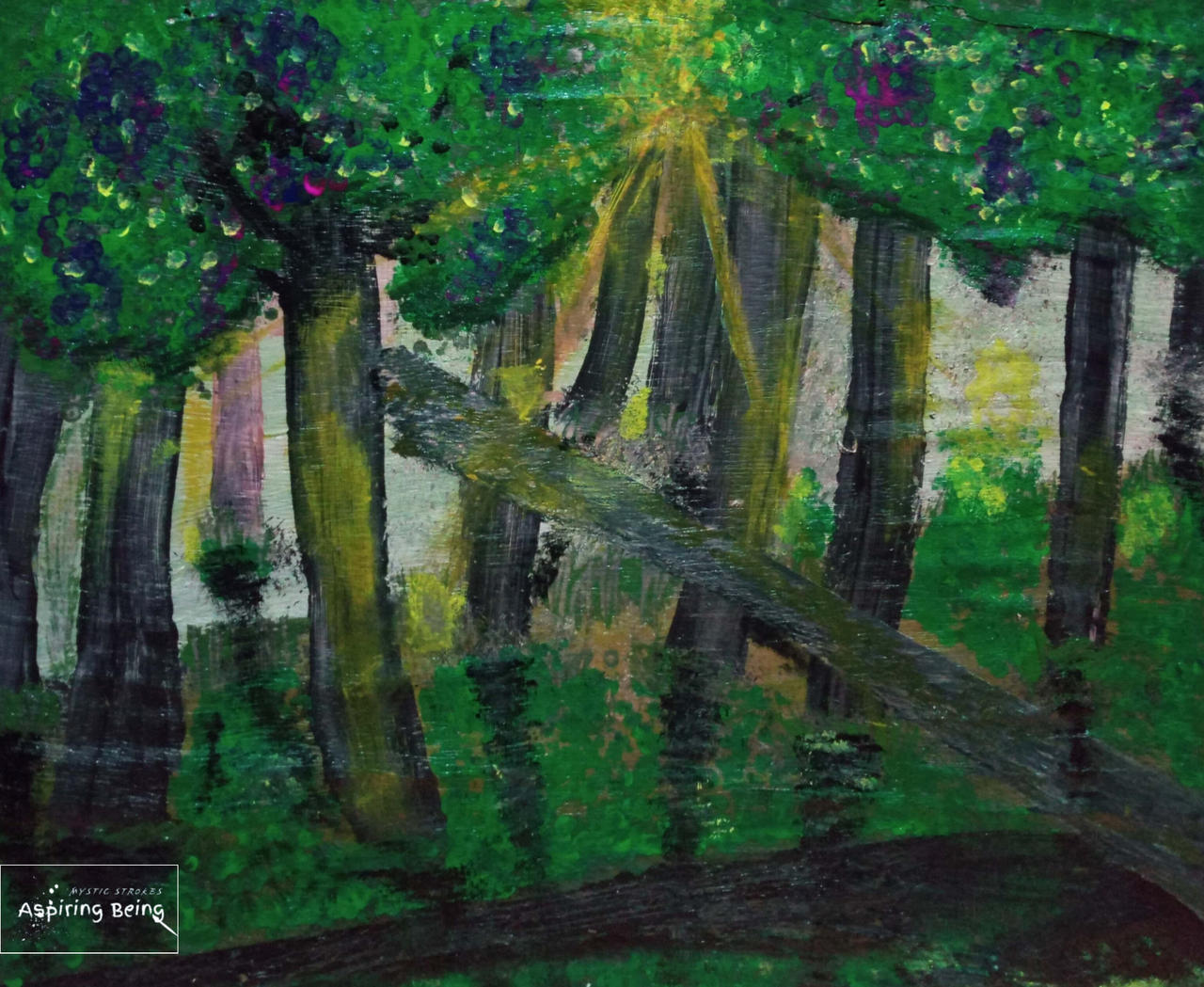 Path carved by wandering lightbeams