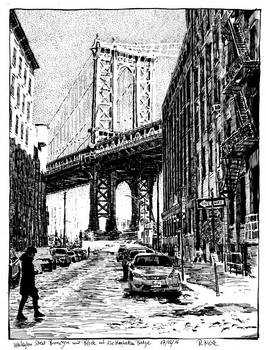 Washington street - view to the Manhattan bridge