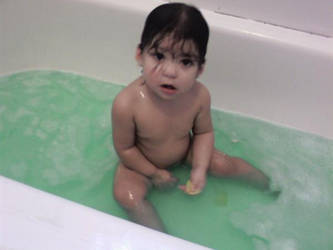 Green bath water