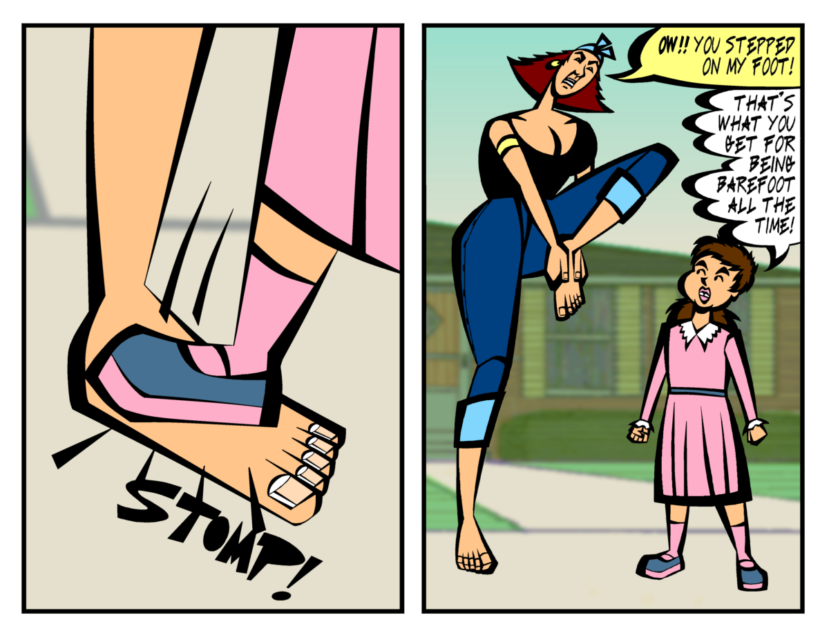 Little Girl Stomps Kaylyn's Foot by timelike01 on DeviantArt