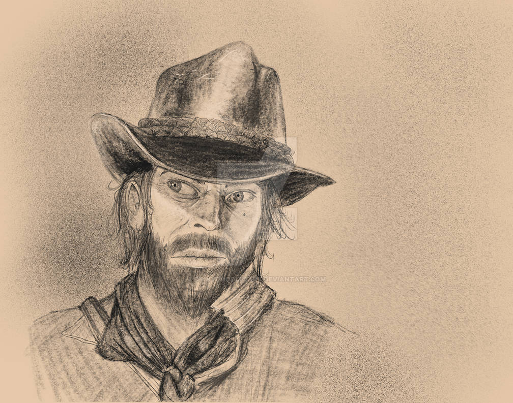 Arthur Morgan (Red Dead Redemption 2) Sketch by DinkyDoodlesArt on
