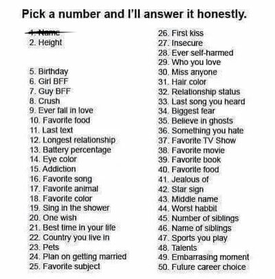 Number any ask me Talking to