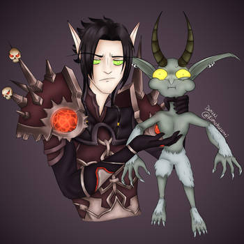 Warlock and Imp by Kimchuumi