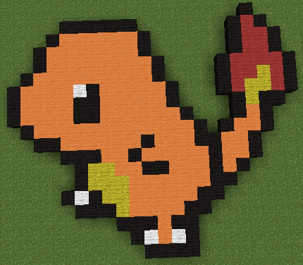 Minecraft Pixel Art Charmander From Pokemon By