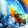 Dragon Mareina and Ezreal fighting against JAX