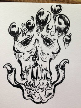 Oct 1st Spooky skull with some sort of bubbles idk