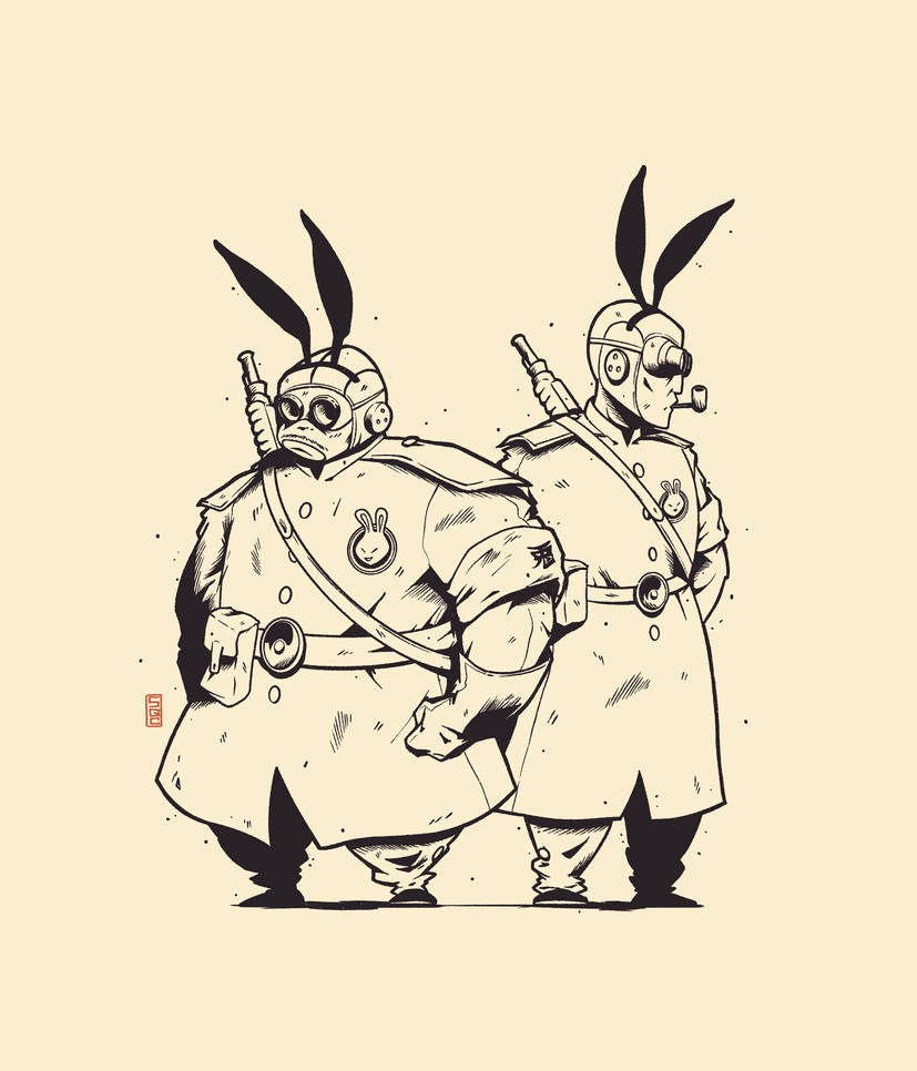 Rabbit Mob (Line Art) by SidequestCharlie on DeviantArt