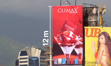 valla climax condoms 12 x 6 metros hoarding