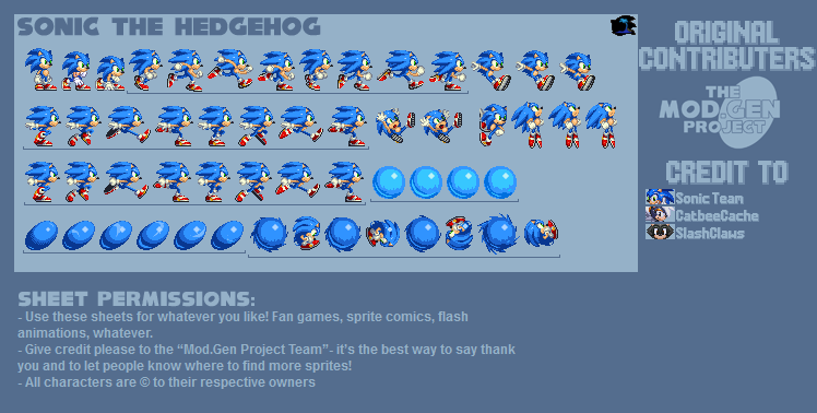 Sonic Islands: Sonic Sprite Sheet.