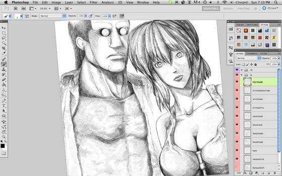 Motoko x Batou WIP 3