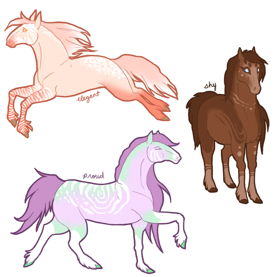 [$3 - OPEN 2/3] - [Candy Sketch Horses] - [Adopts]